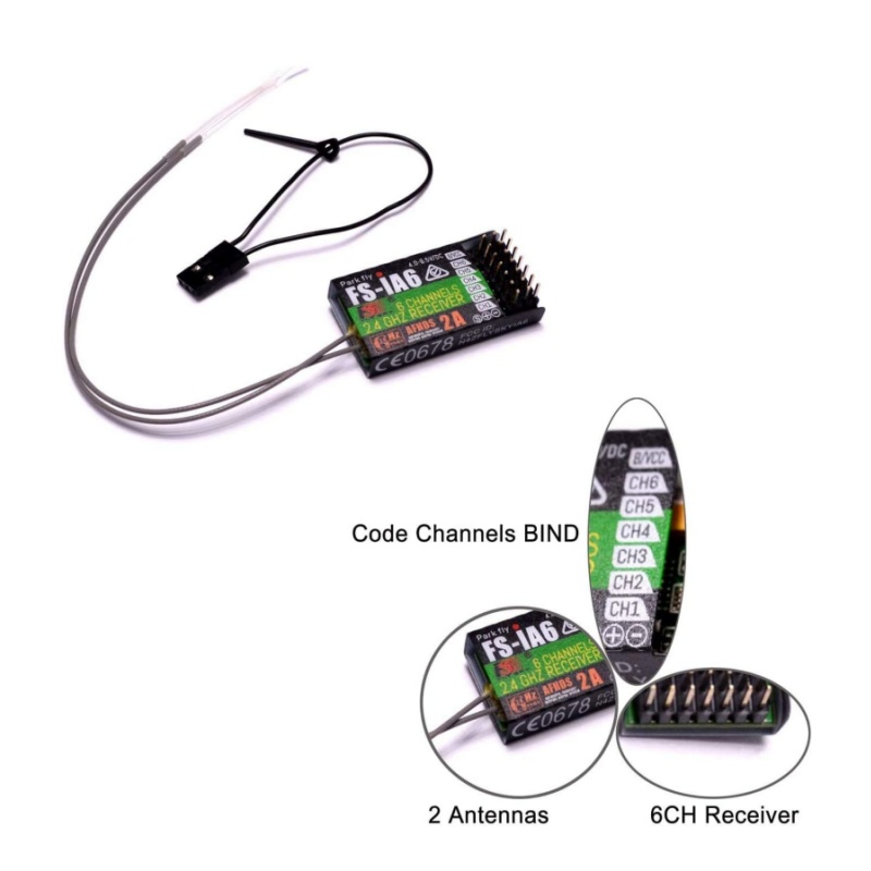Drone Racing Antenna - Flysky FS-IA6 レシーバー 6CH デュアルアンテナ iBus
