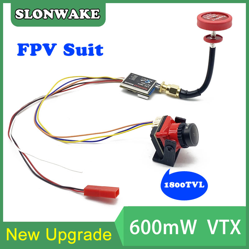 Drone Racing Camera - すぐに使える5.8G 48CH 600mWビデオ送信機とCmos 1800TVLミニFPVカメラ2.1mmレンズ調整可能 RC FPVレーシングドローン用