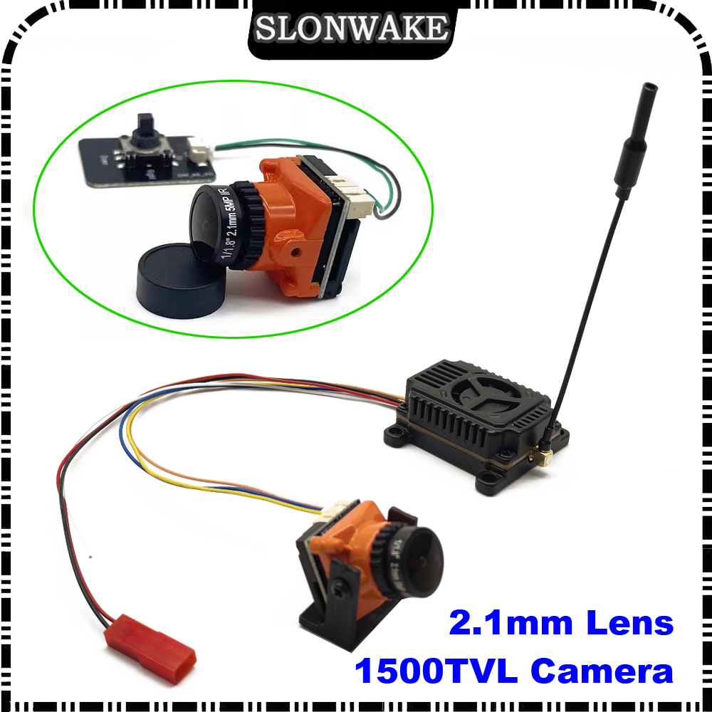 Drone Racing Camera - すぐに使える5.8G 48CH 4000mW切り替え式送信機VTXと2.1mmミニCMOS 1500TVLカメラ、ケーブルセット付きレーシングドローンFPVセット