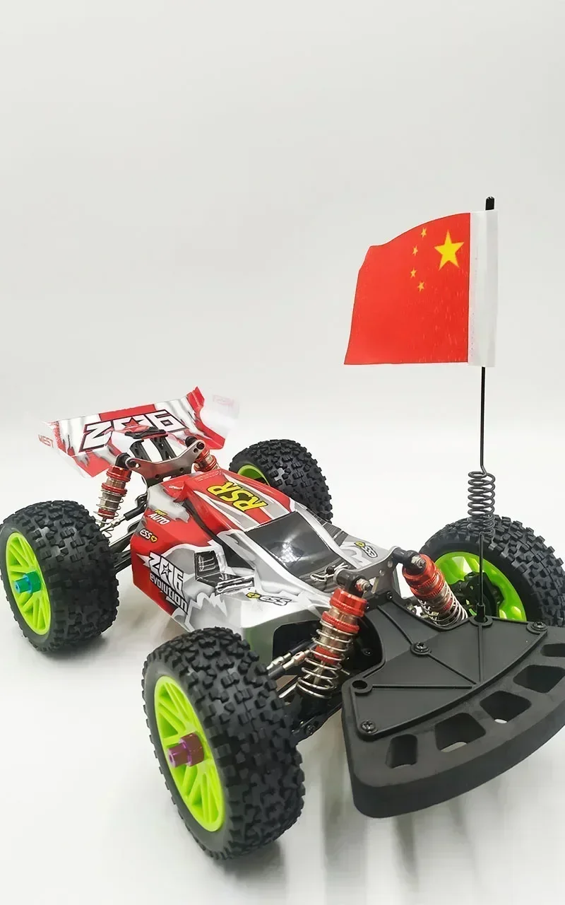 Drone Racing Flag - 1/8 1/10スケール メタル製 RC装飾アンテナマストと旗アクセサリー RCトラックアクスル用 SCX10