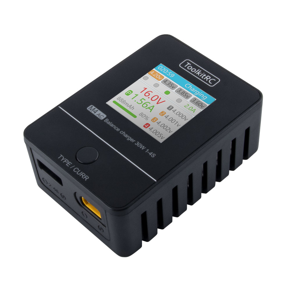 ToolkitRC M4AC 30W コンパクト AC 充電 - Drone Racing Charger のレビューと価格